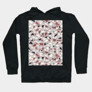 Terrazzo Pattern In Gray Terracotta Black And White Hoodie